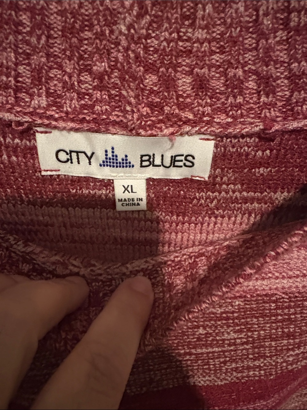 Relaxed Maroon Striped Knit Crew Sweater - Picture 2 of 4